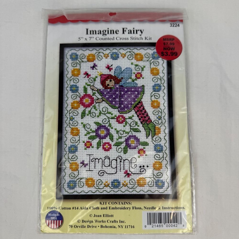 Design Works Crafts Imagine Fairy Counted Cross Stitch Kit Joan Elliott 3224 NEW